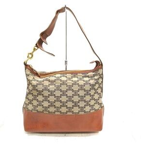 Celine Triomphe Canvas Leather Tan Shoulder Bag